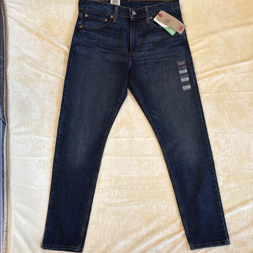 Levi's Blue Straight Jeans with Contrast Stitching